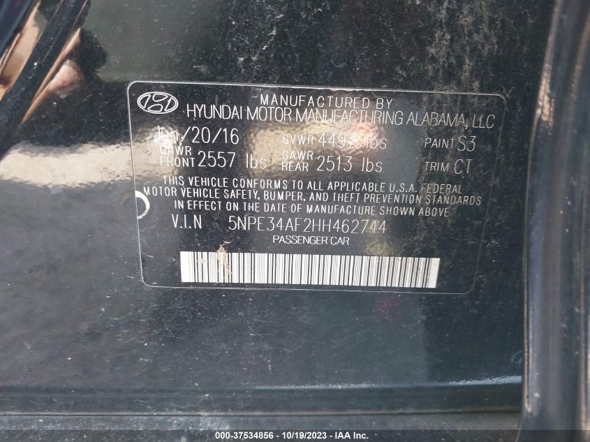 2017 HYUNDAI SONATA SPORT - 5NPE34AF2HH462744