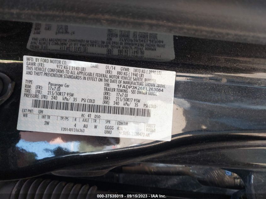 2014 FORD FOCUS SE - 1FADP3K26EL263084