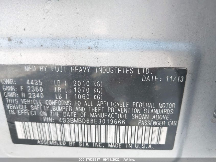 2014 SUBARU LEGACY 2.5I PREMIUM - 4S3BMBD68E3019666