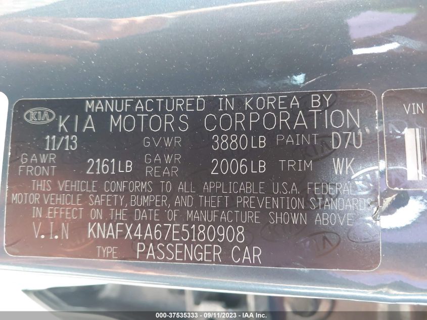2014 KIA FORTE LX - KNAFX4A67E5180908