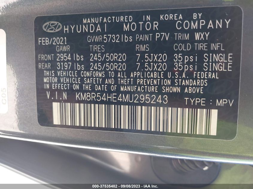 2021 HYUNDAI PALISADE LIMITED - KM8R54HE4MU295243