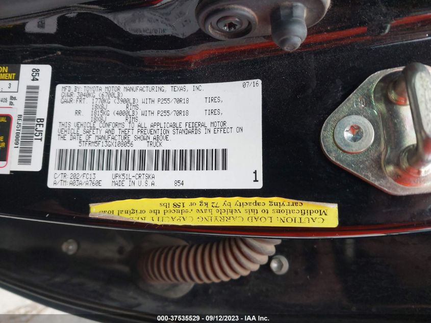 2016 TOYOTA TUNDRA SR5 4.6L V8 5TFRM5F13GX108056