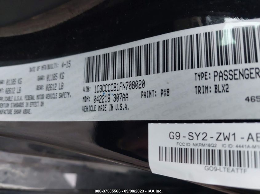2015 CHRYSLER 200 C - 1C3CCCCB1FN708020