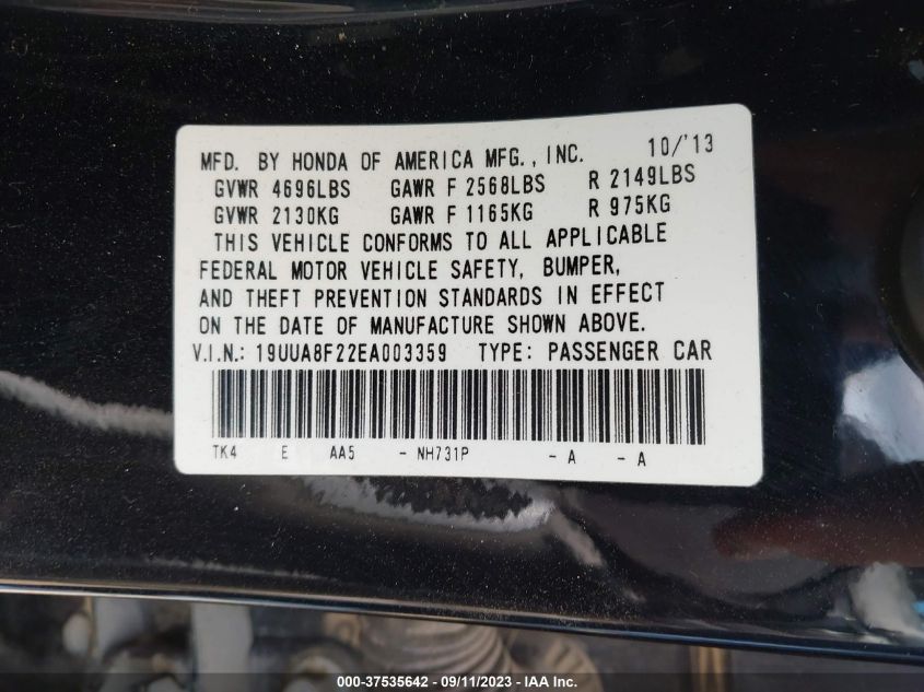 2014 ACURA TL - 19UUA8F22EA003359
