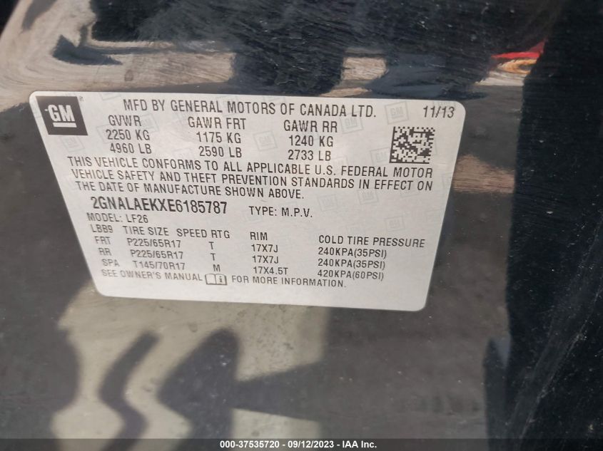 2014 CHEVROLET EQUINOX LS - 2GNALAEKXE6185787