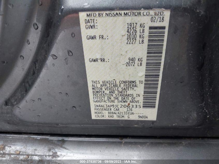 2018 NISSAN ALTIMA 2.5 SL - 1N4AL3AP9JC206335