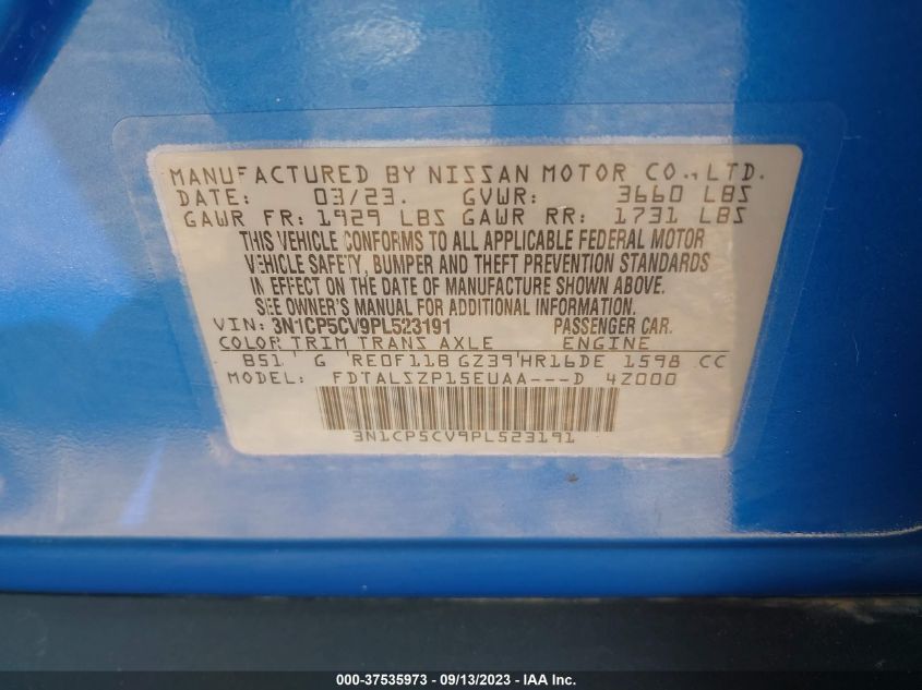 2023 NISSAN KICKS SV - 3N1CP5CV9PL523191