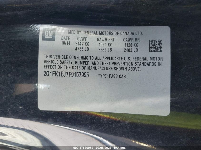 2015 CHEVROLET CAMARO SS - 2G1FK1EJ7F9157995