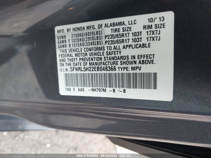 2014 HONDA ODYSSEY LX - 5FNRL5H22EB048366