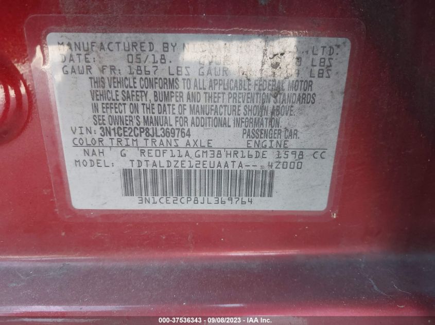 2018 NISSAN VERSA NOTE SV - 3N1CE2CP8JL369764