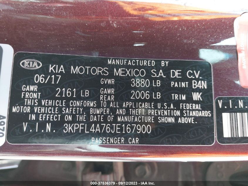 2018 KIA FORTE LX/S - 3KPFL4A76JE167900