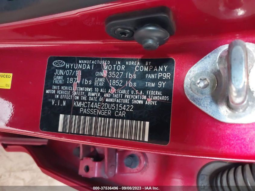 2013 HYUNDAI ACCENT GLS - KMHCT4AE2DU515422