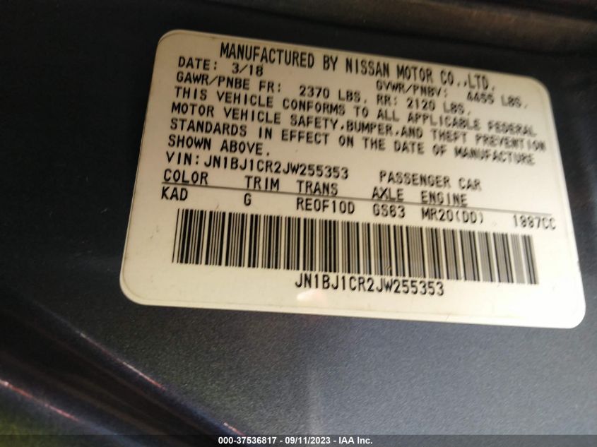 2018 NISSAN ROGUE SPORT S - JN1BJ1CR2JW255353