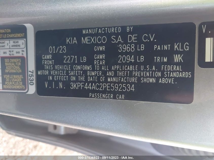 2023 KIA FORTE GT - 3KPF44AC2PE592534