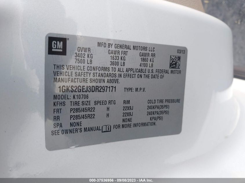2013 GMC YUKON HYBRID DENALI - 1GKS2GEJ3DR297171