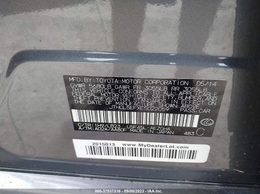 2014 LEXUS LS 460 JTHCL5EFXE5022059