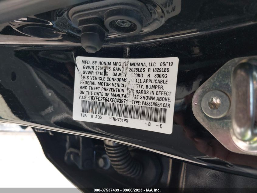 2019 HONDA CIVIC SEDAN LX - 19XFC2F64KE043971