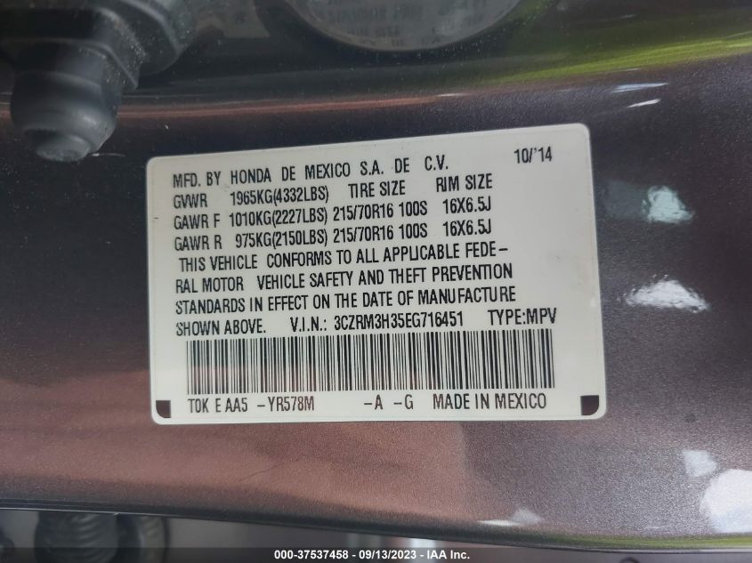 2014 HONDA CR-V LX - 3CZRM3H35EG716451