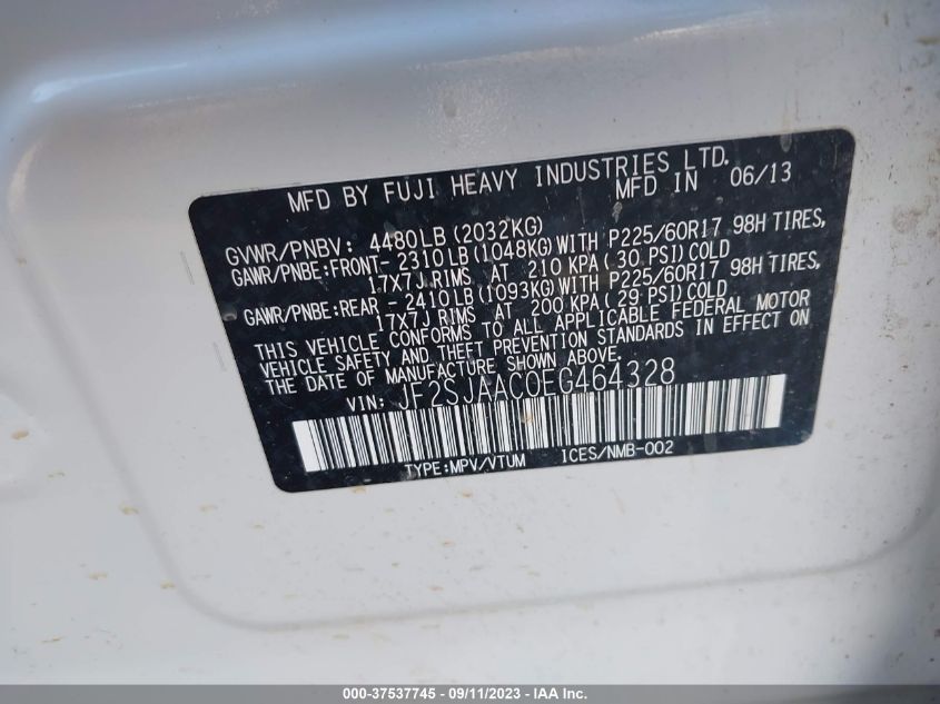 2014 SUBARU FORESTER 2.5I - JF2SJAAC0EG464328