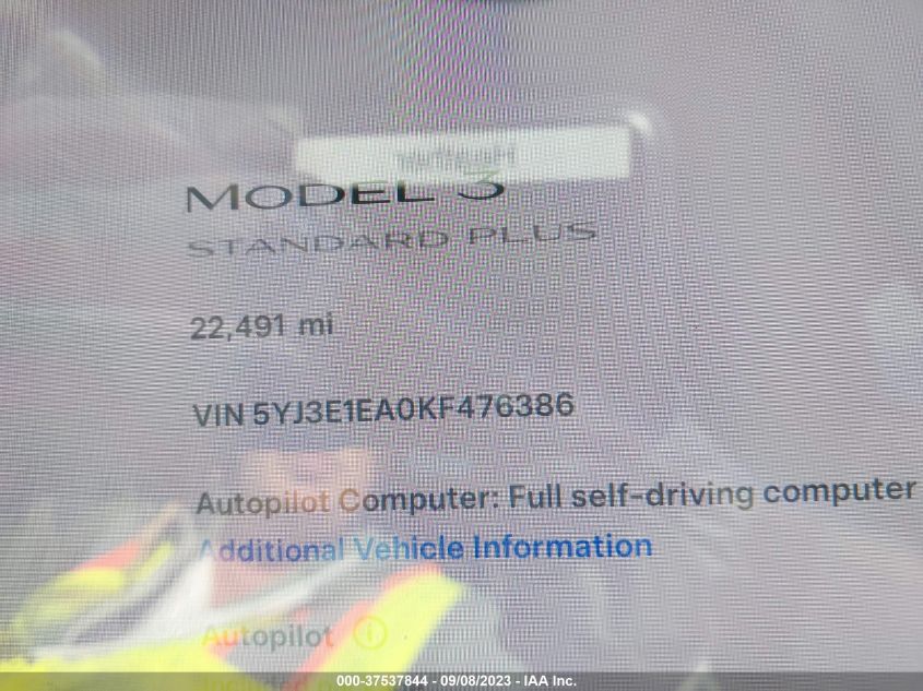 5YJ3E1EA0KF476386 Tesla Model 3 RANGE 7