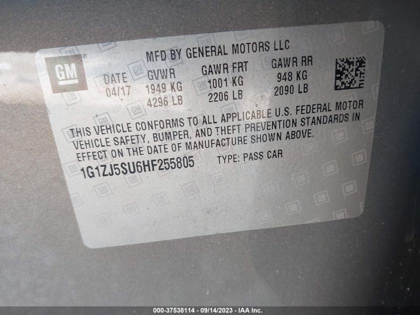 2017 CHEVROLET MALIBU HYBRID - 1G1ZJ5SU6HF255805