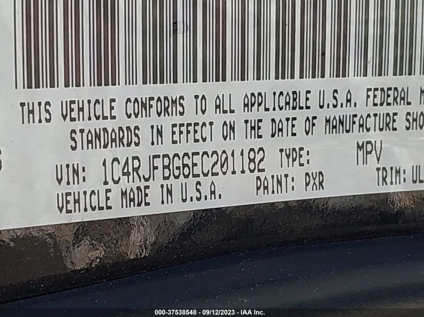 2014 JEEP GRAND CHEROKEE LIMITED - 1C4RJFBG6EC201182