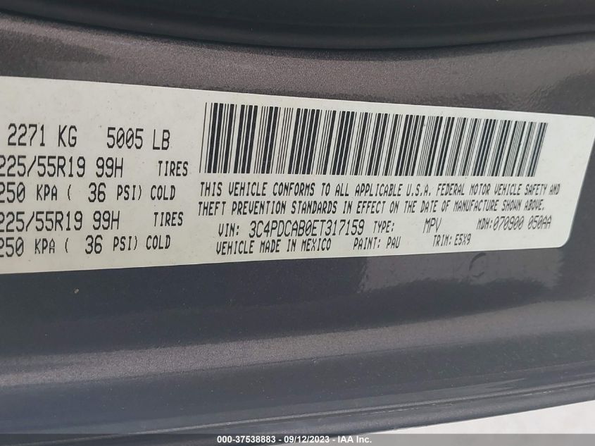 2014 DODGE JOURNEY SE - 3C4PDCAB0ET317159