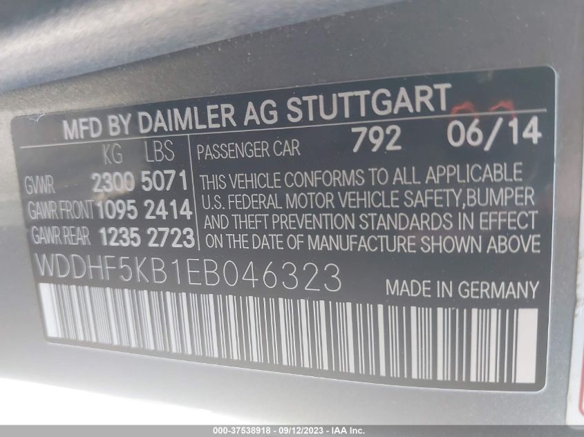 2014 MERCEDES-BENZ E 350 - WDDHF5KB1EB046323