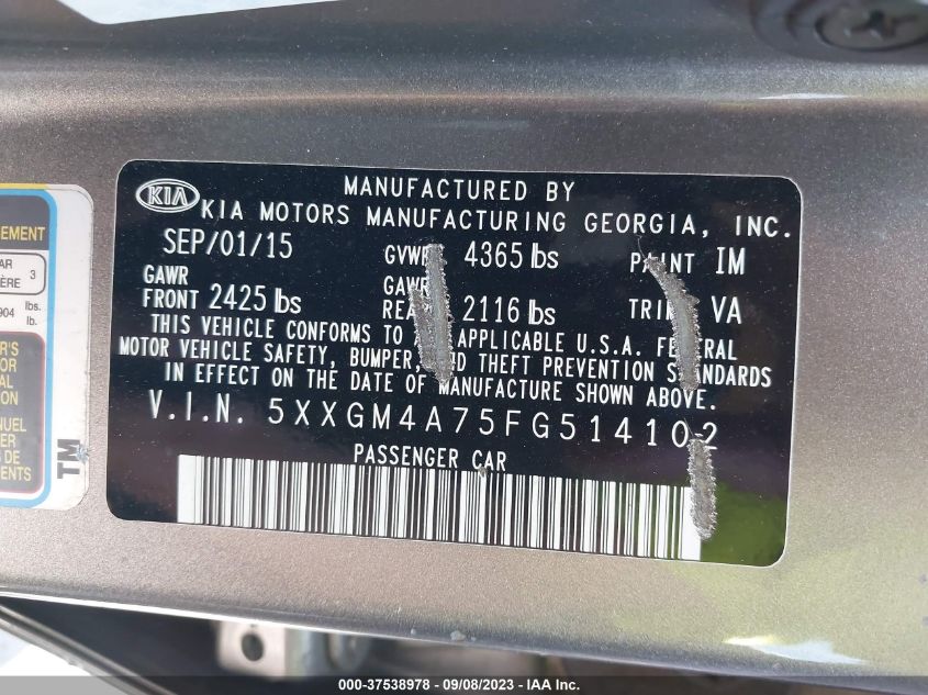 2015 KIA OPTIMA LX - 5XXGM4A75FG514102