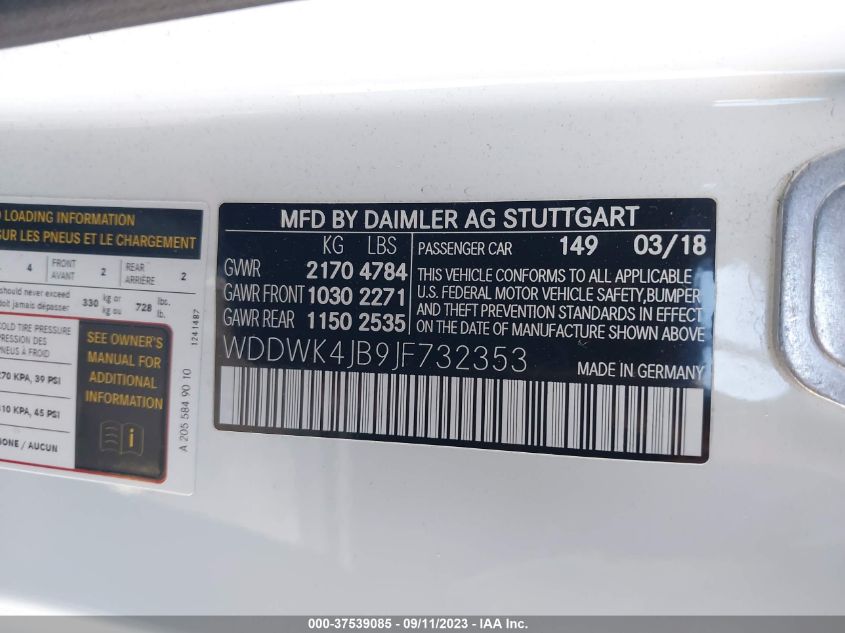 2018 MERCEDES-BENZ C-CLASS C 300 - WDDWK4JB9JF732353