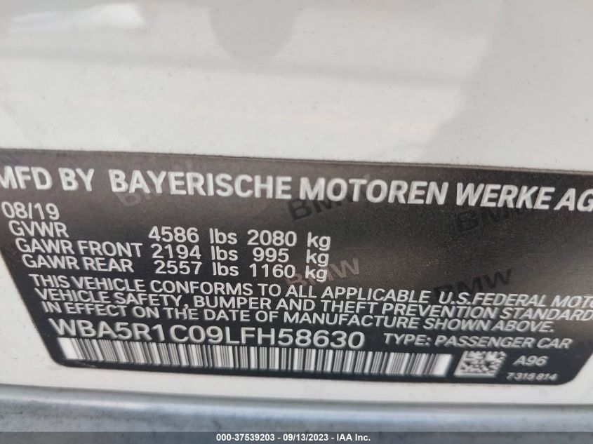 WBA5R1C09LFH58630 BMW 3 Series 330I 9