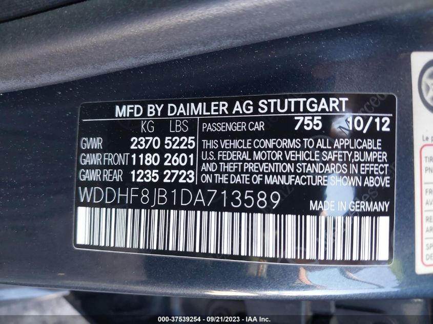 2013 MERCEDES-BENZ E 350 4MATIC WDDHF8JB1DA713589