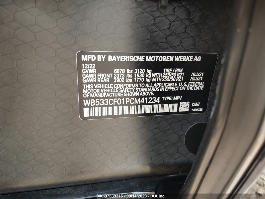 2023 BMW IX M60 - WB533CF01PCM41234