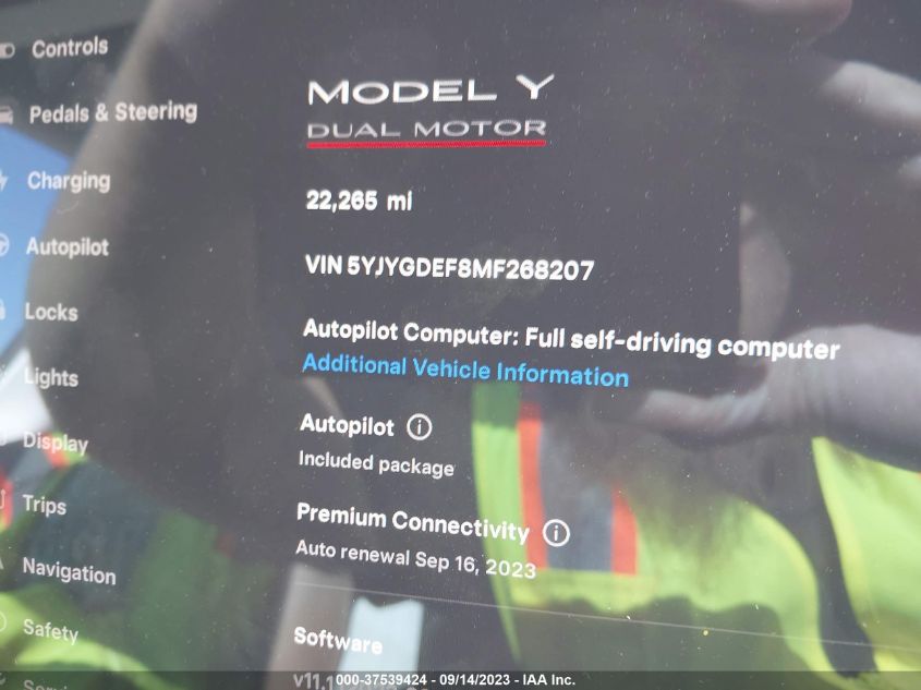 2021 TESLA MODEL Y PERFORMANCE - 5YJYGDEF8MF268207