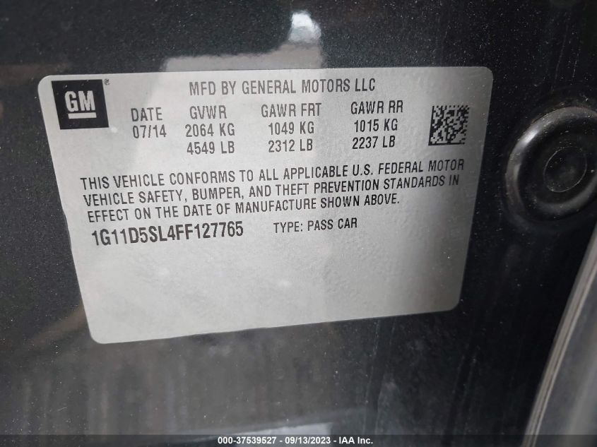 2015 CHEVROLET MALIBU LT - 1G11D5SL4FF127765