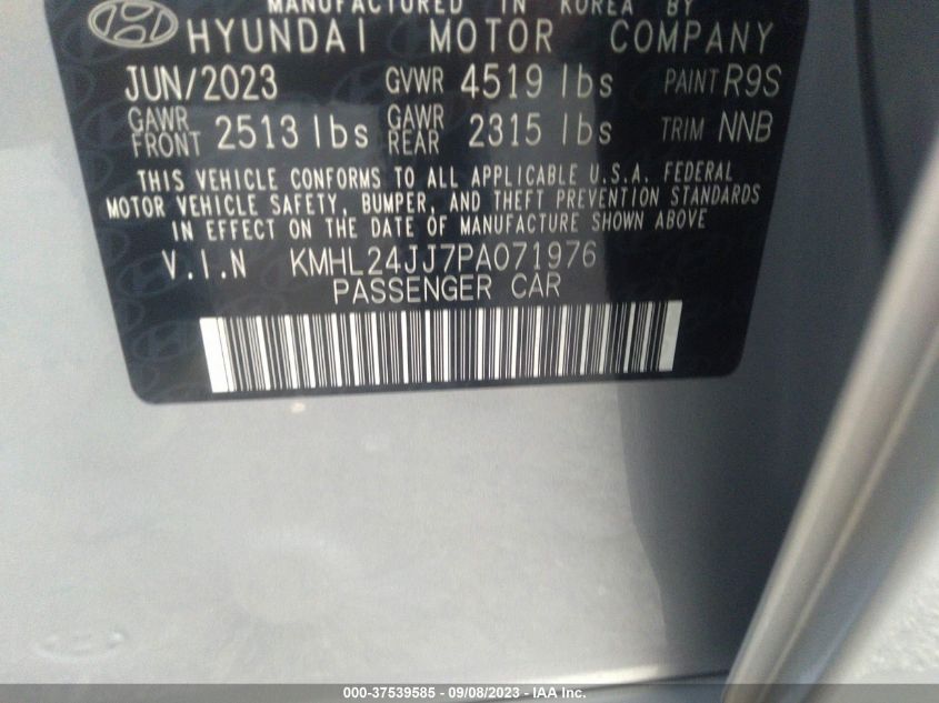 2023 HYUNDAI SONATA HYBRID BLUE - KMHL24JJ6PA071976