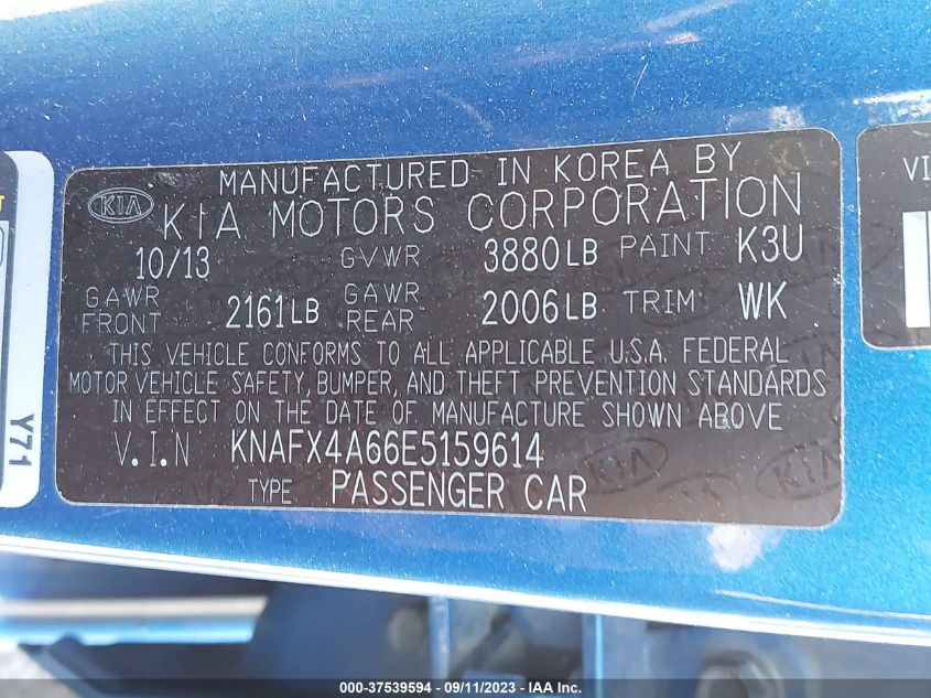 2014 KIA FORTE LX - KNAFX4A66E5159614