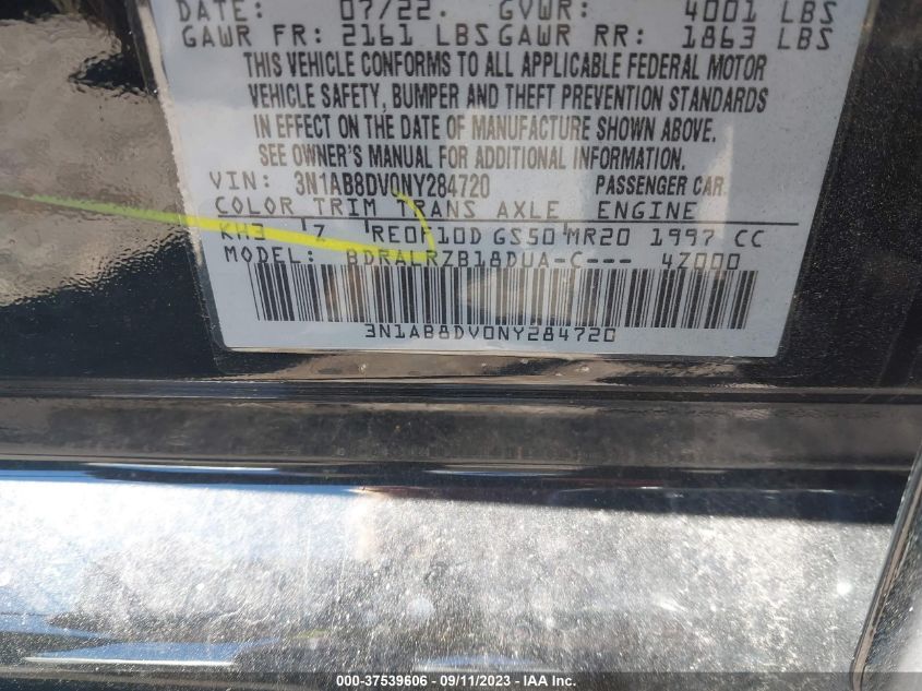 2022 NISSAN SENTRA SR - 3N1AB8DV0NY284720