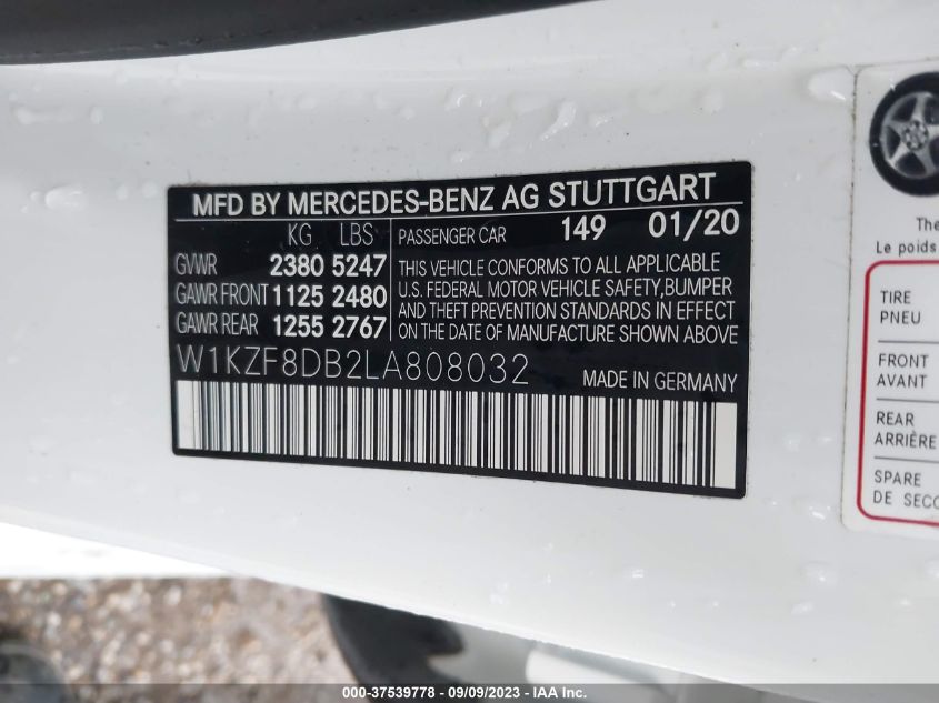 2020 MERCEDES-BENZ E-CLASS E 350 - W1KZF8DB2LA808032