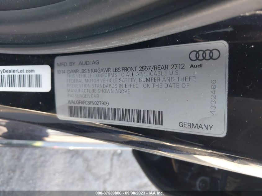2015 AUDI A6 2.0T PREMIUM PLUS - WAUGFAFC8FN027900