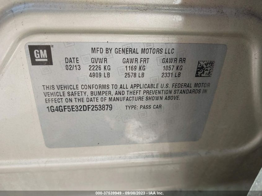 2013 BUICK LACROSSE PREMIUM - 1G4GFSE32DF253879