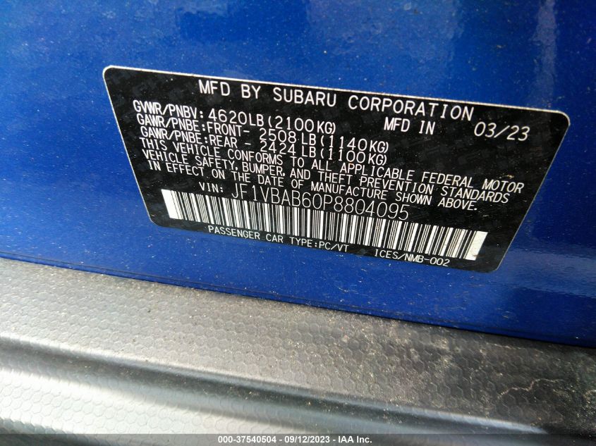 JF1VBAB60P8804095 Subaru WRX   9