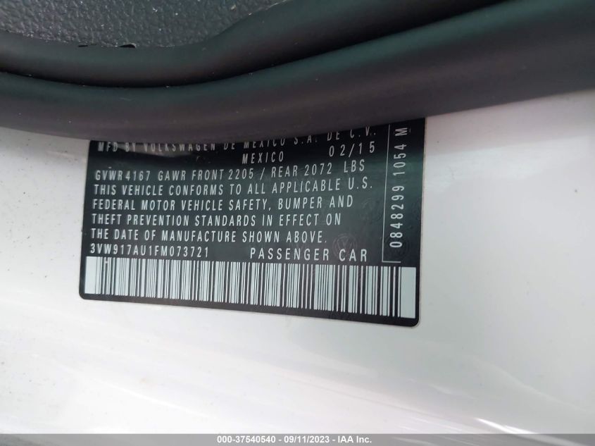 2015 VOLKSWAGEN GOLF TSI S - 3VW917AU1FM073721