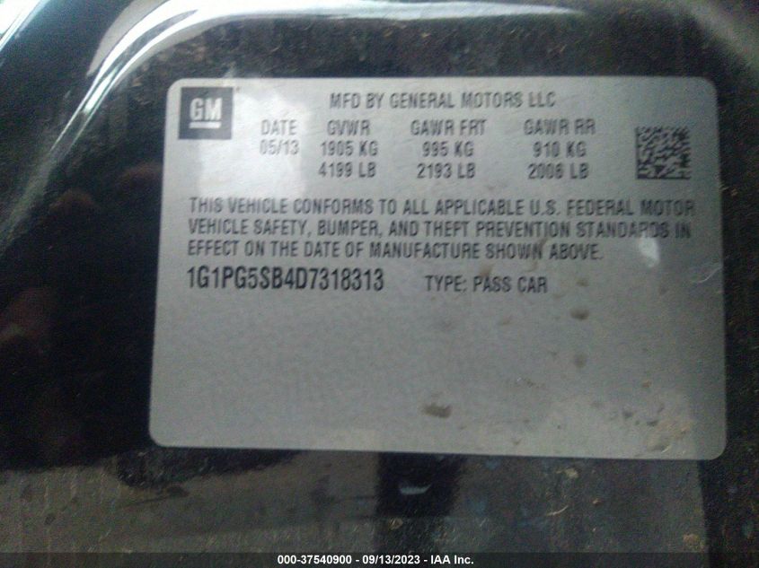 2013 CHEVROLET CRUZE LTZ - 1G1PG5SB4D7318313