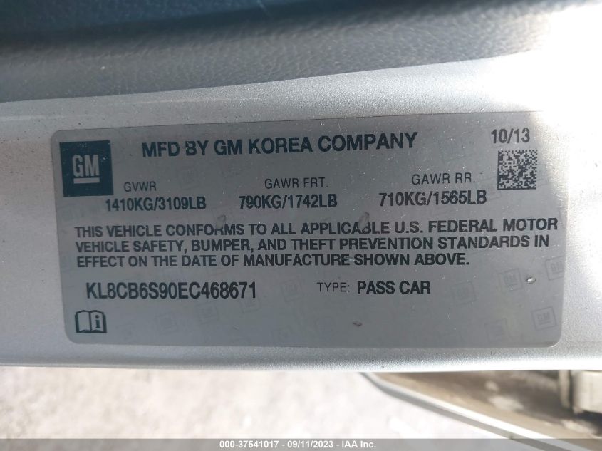 2014 CHEVROLET SPARK LS - KL8CB6S90EC468671