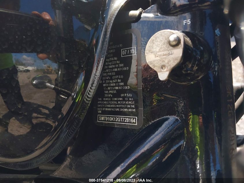 2016 TRIUMPH MOTORCYCLE BONNEVILLE T100 - SMT910K12GT728164