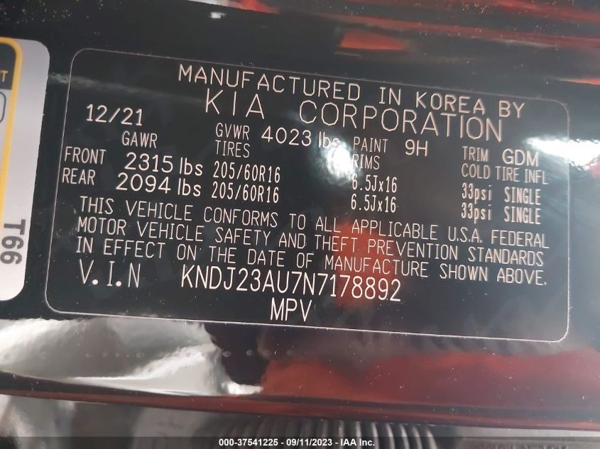 2022 KIA SOUL LX - KNDJ23AU7N7178892