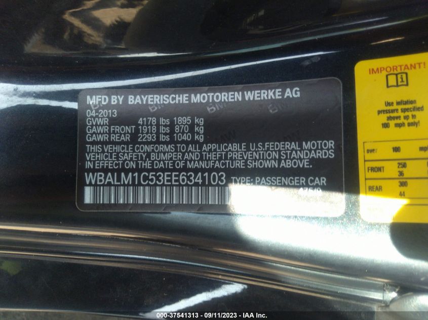 2014 BMW Z4 SDRIVE35IS WBALM1C53EE634103