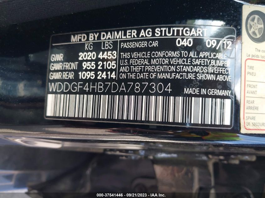 2013 MERCEDES-BENZ C-CLASS C 250 - WDDGF4HB7DA787304