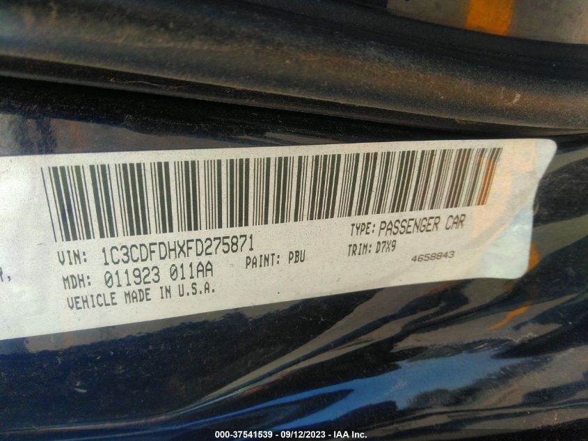 2015 DODGE DART AERO - 1C3CDFDHXFD275871